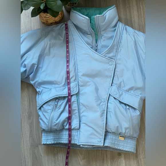 Vintage 80’s Forte Blue & Mint Puffer Bomber Jacket - Picture 14 of 16